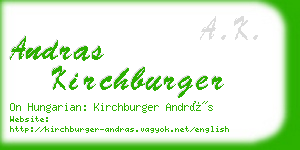 andras kirchburger business card